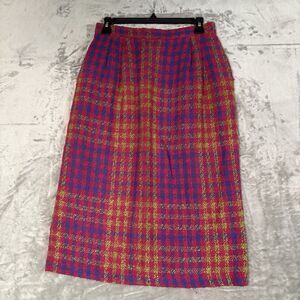 Vintage Vinci Clothiers Plaid Pencil Skirt | Made in USA | Size 10 Chic Preppy